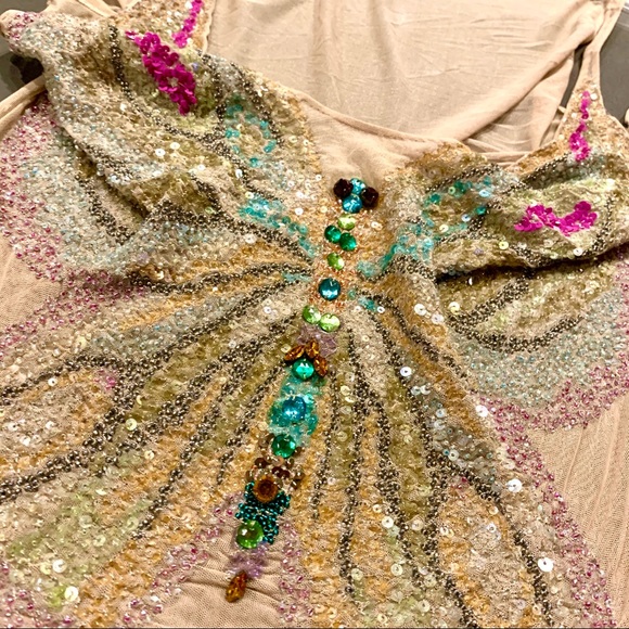 Emanuel Ungaro | Tops | L Ungaro Butterfly Embellished Sheer Tank Top |  Poshmark